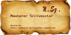 Mauterer Szilveszter névjegykártya