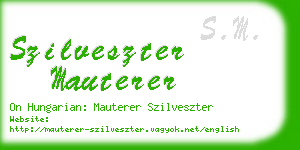 szilveszter mauterer business card